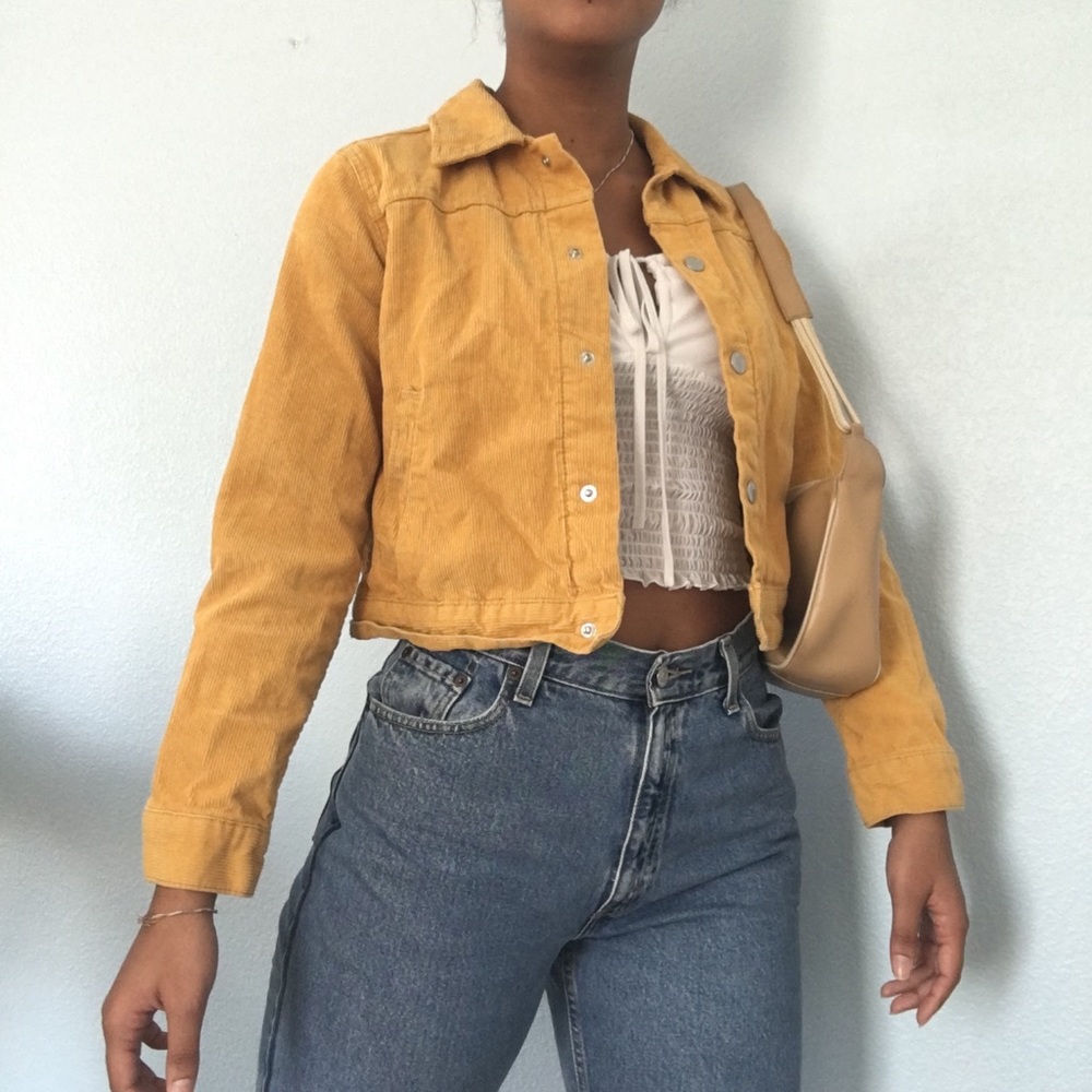 Pacsun corduroy mustard yellow jacket